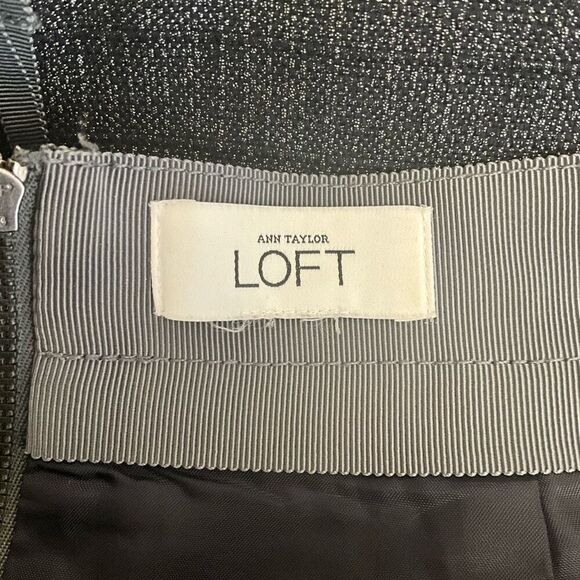 Ann Taylor Loft Women’s Small Grey A Line Mini Skirt Slit Back Zipper - Picture 8 of 10